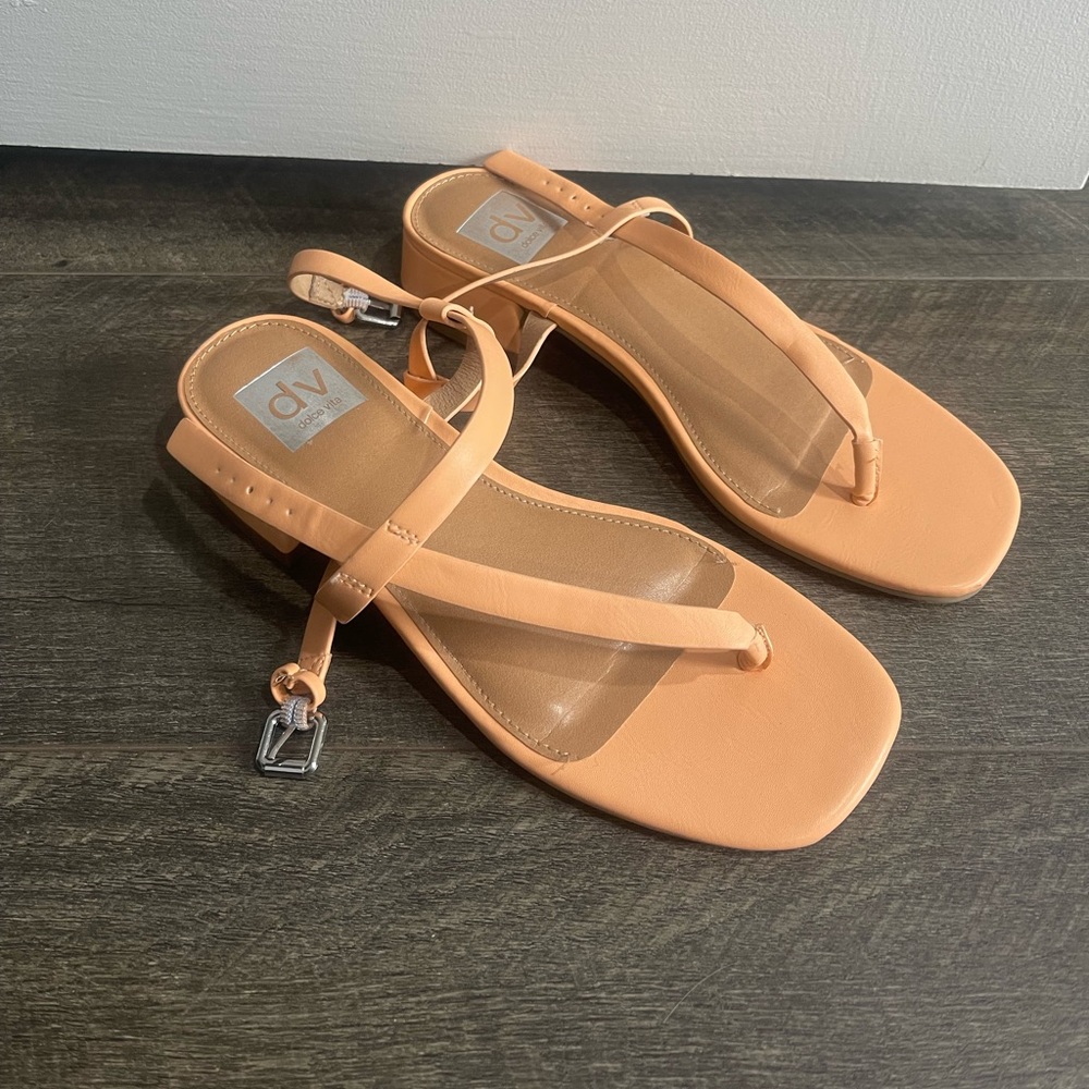 Dolce Vita Womens Nala Leather Ankle Strap Dress Sandals Shoes Coral